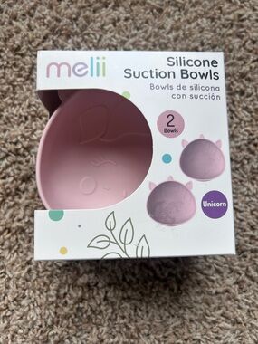 Silicone Suction Bowls for Kids - Pink (Unicorn) - 2 Pack